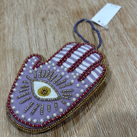 NWT Anthropologie Beaded Hamsa Christmas Ornament - Picture 3 of 4